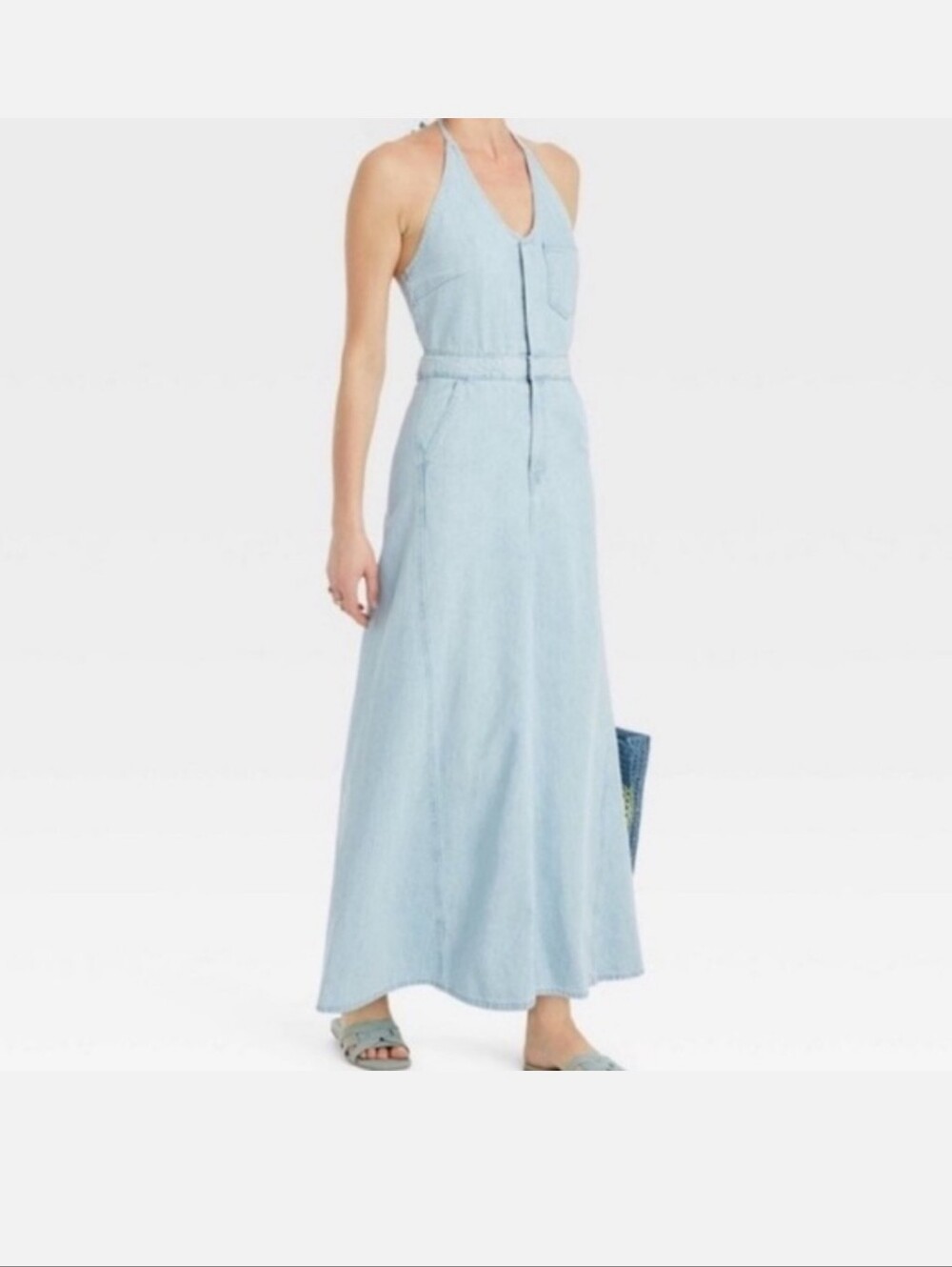 Universal Thread Light Blue Halter Maxi Dress Size 16 NWT